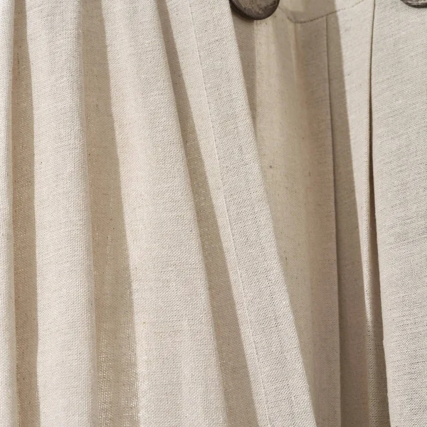 Lush Decor Linen Button Window Curtain Panel Single Off White 40X108