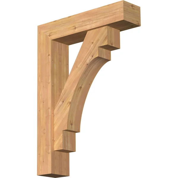 Ekena Millwork 1463192 7 1/2x22W x 32x22D x 44x22H Merced Block Smooth Bracket w/ Offset Brace, Western Red Cedar