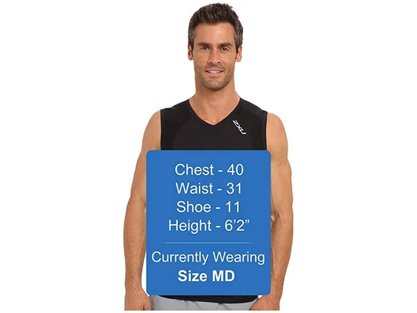 2XU Compression Sleeveless Top Black/Black, L - Men's