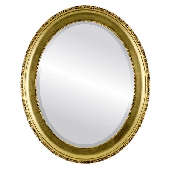Kensington Framed Oval Mirror - Gold Leaf