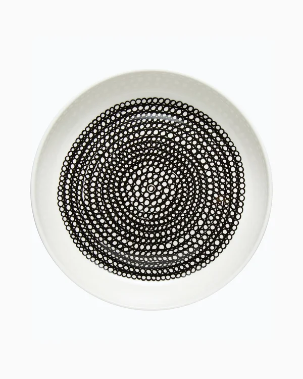 Marimekko Rasymatto White, Black Deep Plate