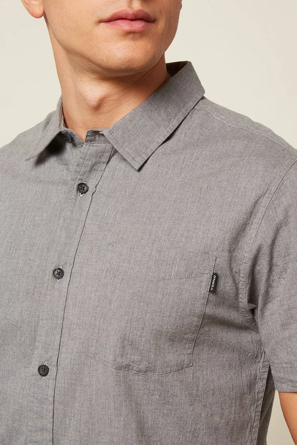 O&Neill Service Short Sleeve Shirt (Light Grey Heather) Men's Clothing