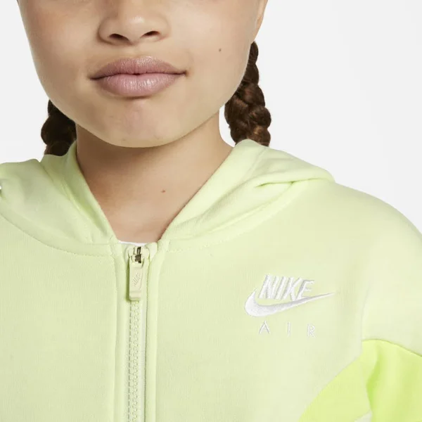 Nike Big Girls& Air Full-Zip Hoodie - Yellow, Size: Large