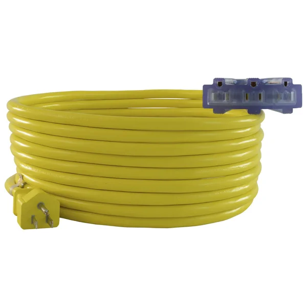 Conntek 100-Foot Lighted End Outdoor Extension Cord w/ 3 Outlets