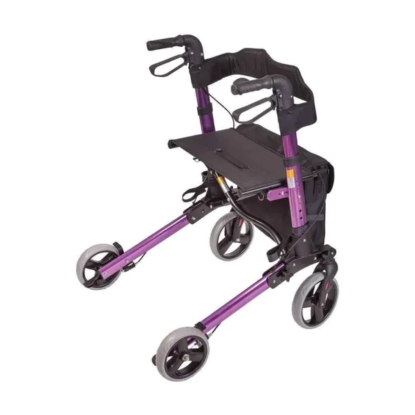 HealthSmart Euro-Style Lightweight Aluminum Folding Rollators - Titanium