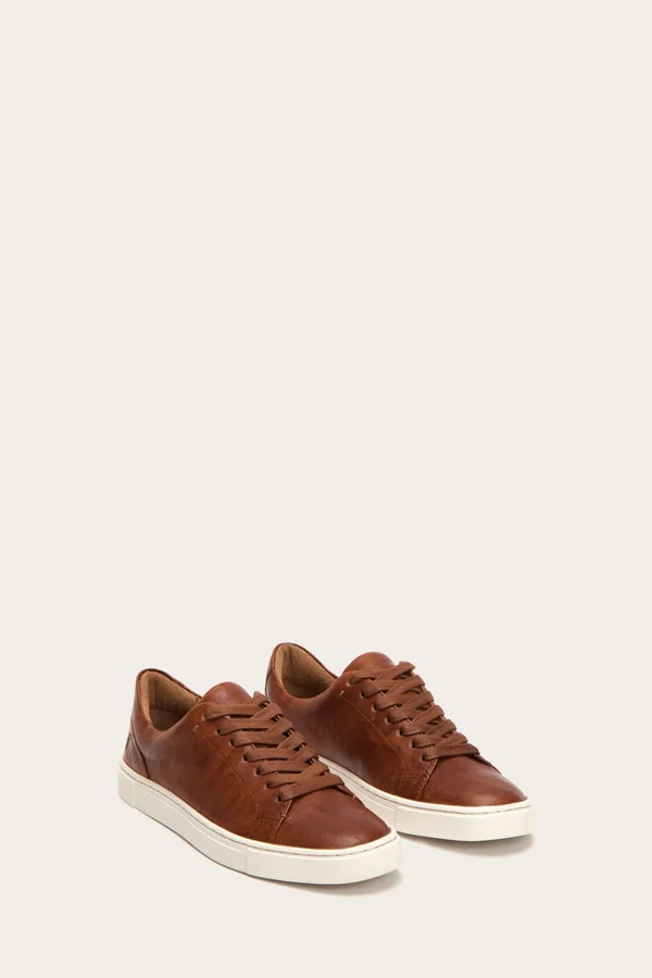 Frye Ivy Low Lace Sneakers Cognac 10
