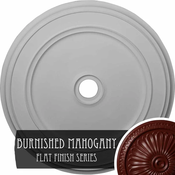 41 1/8x22OD x 4x22ID x 2 1/8x22P Classic Ceiling Medallion (Fits Canopies Up to 5 1/2x22), Hand-Painted Brushed Mahogany