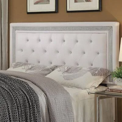 Delapaz Upholstered Panel Headboard Rosdorf Park Size: King - Color: White