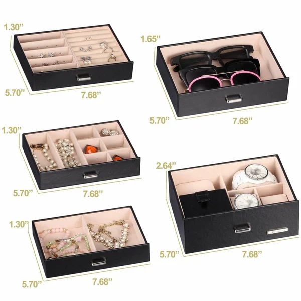Homde 2 in 1 Huge Jewelry Box/organizer/case with Small Travel Case - Gift for or