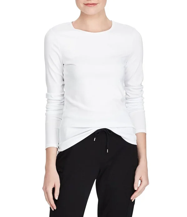 Lauren Ralph Lauren Long-Sleeve Stretch Cotton T-Shirt - S