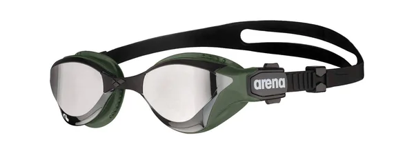 Arena Cobra Tri Swipe Mirror Goggles Silver Army