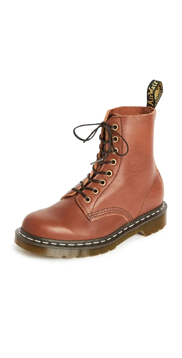Dr. Martens 1460 Veg Tan Leather Lace Up Boots Tan Work Boots Size 6