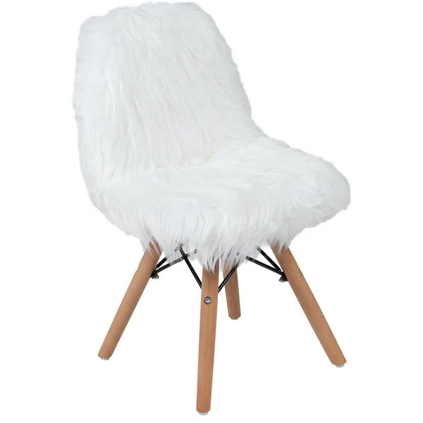 Flash Furniture Kids Shaggy Dog White Accent Chair