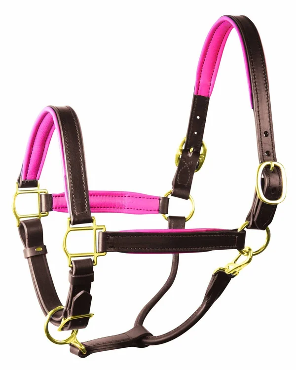 Perri&s Soft Padded Leather Halter - HAVANA-PINK - COB