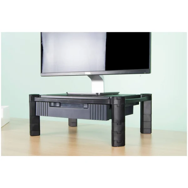 Vivo Height Adjustable Computer Monitor Stacked Desk Riser Tabletop Smart Stand with Storage Drawer (STAND-V000C)