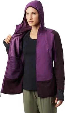 Mountain Hardwear Women's Keele Hybrid Full Zip Hoody - Xs - Purple