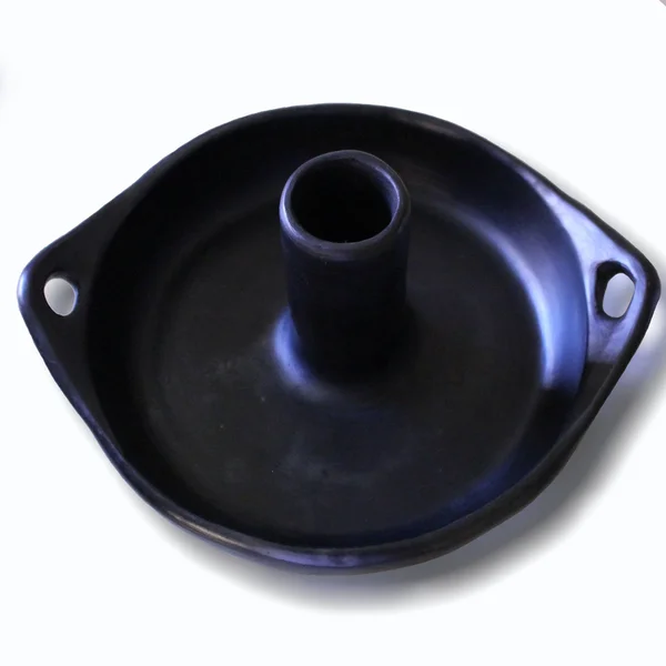Ancient Cookware Beer Can Chicken Roaster - Black Clay La Chamba