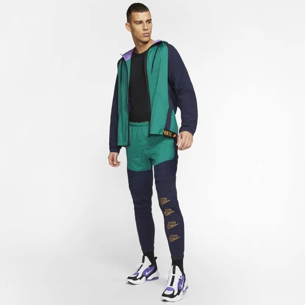 Nike Mens Activewear Jacket Green 2XL Dri Fit Colorblock Windbreaker