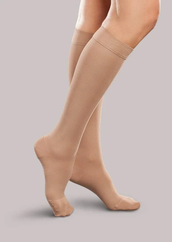 Therafirm Ease Opaque Women's 20-30mmHg Knee High, Medium Long, Coal