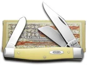 Case 203 Large Stockman Folding Pocket Knife with Yellow Synthetic Handle