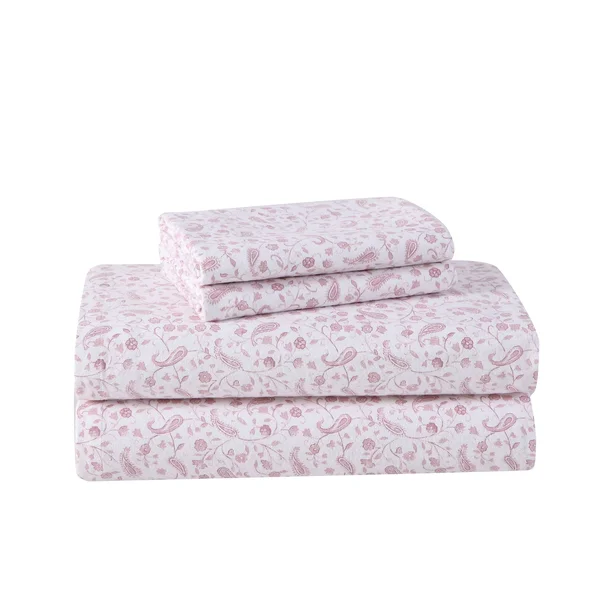 Laura Ashley Cotton Flannel Deep Pocket Bed Sheet Sets - Emelisa - King