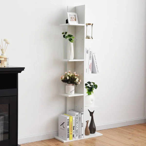 Costway Open Concept Plant Display Shelf Rack Storage Holder-White