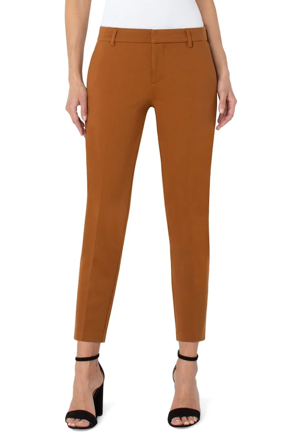 Women's Liverpool Kelsey Knit Trousers, Size 0 - Brown