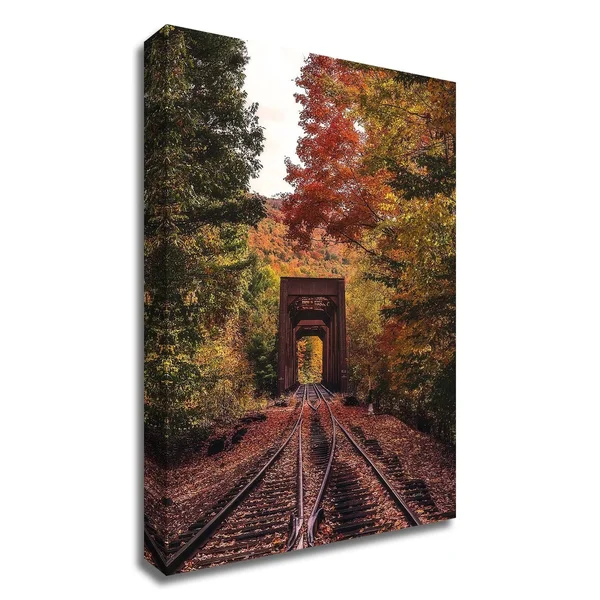 18x22 x 14x22 New England Train Trestle Bridge by Bruce Getty Print on Canvas