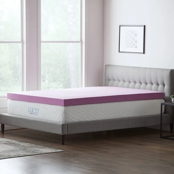 Lucid Comfort Collection Lavender Memory Foam Mattress Topper King 4 inch OVLU4030VTPARENT