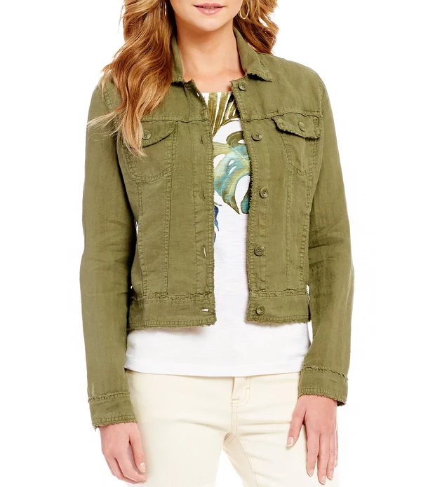 Tommy Bahama Two Palms Raw Edge Jacket (Tea Leaf) Women's Coat