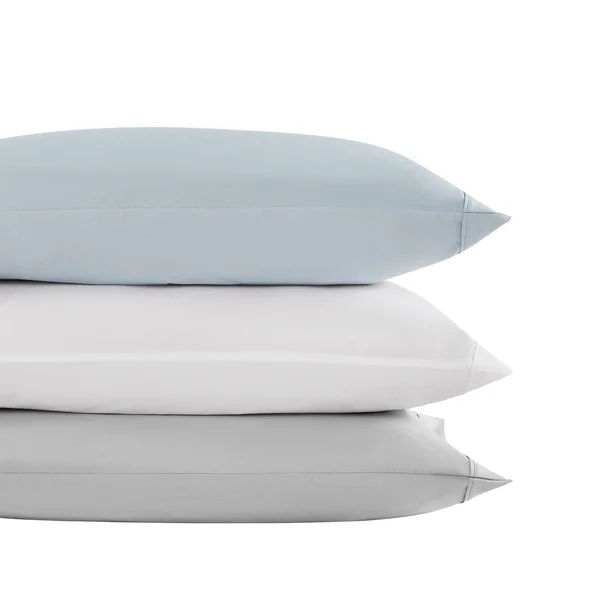 Vera Wang Solid Cotton Organic Sheet Set - Queen - Blue
