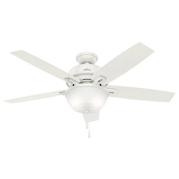 Hunter 53334 52x22 Donegan Ceiling Fan with Light, Fresh White