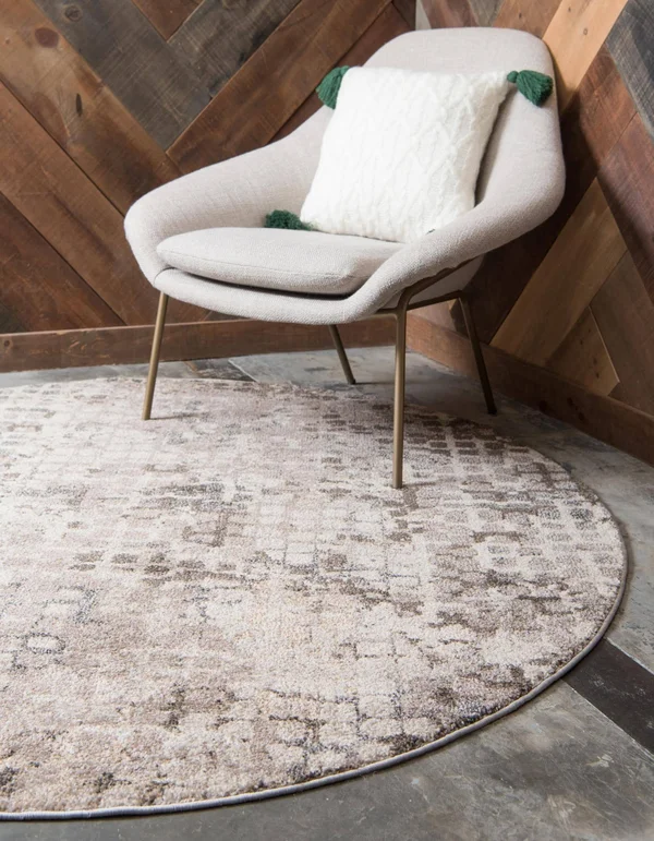 Unique Loom Nirvana Chromatic Area Rug - 8& x 8& Round - Gray