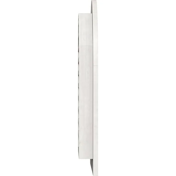 Ekena Millwork GVWRT30X3601SFPPI 30x22W x 36x22H Round Top Gable Vent (35x22W x 41x22H Frame Size): Primed - Functional, Smooth P