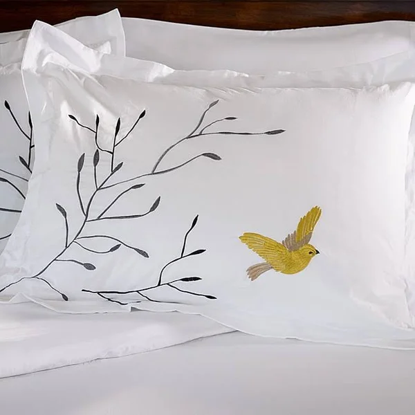 Superior Swallow 3-piece Embroidered Cotton Duvet Cover Set, King/California King - Brown