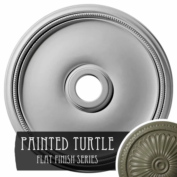 24 inchod x 3 5/8 inchid x 1 3/4 inchp Theia Ceiling Medallion (Fits Canopies Up to 6 3/4 inch), Hand-Painted Painted Turtle