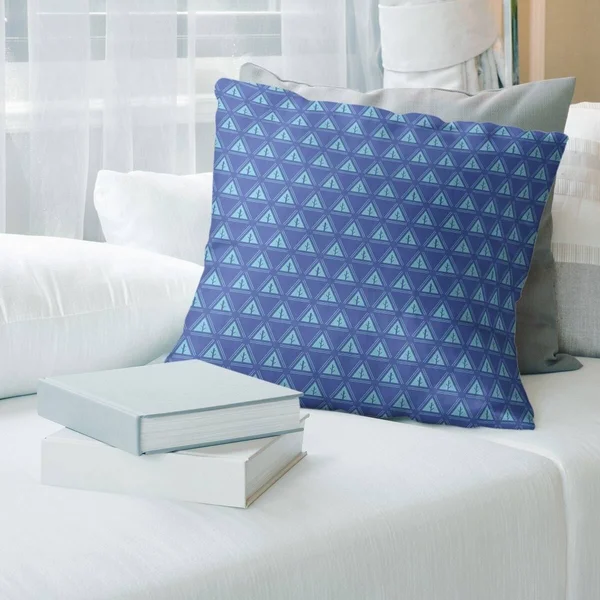 Two Color Minimalist Trees Throw Pillow - 18 x 18 - Blue & Teal - Polyester