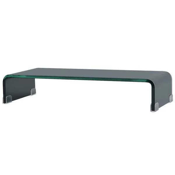 vidaXL TV Stand, Monitor Riser Glass Black 23.6x22x9.8x22x4.3x22