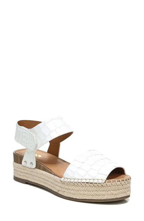 Sarto by Franco Sarto Oak Genuine Calf Hair Platform Wedge Espadrille - Size 9.5 in White Leather at Nordstrom