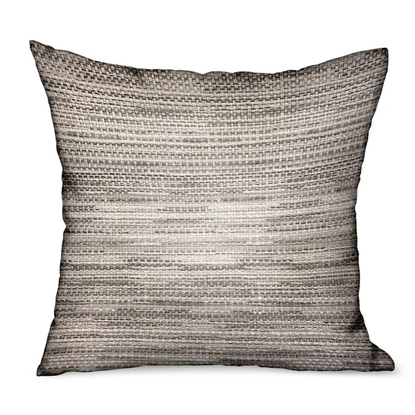 Plutus Brands Silver Lake Weave Silver Solid Luxury Outdoor/Indoor Throw Pillow 18x22x18x22