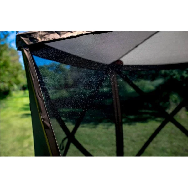 Clam Corp Portable Shelter Canopy Pop Up Tent w/ Mosquito Mesh, Brown/Tan at VM Express