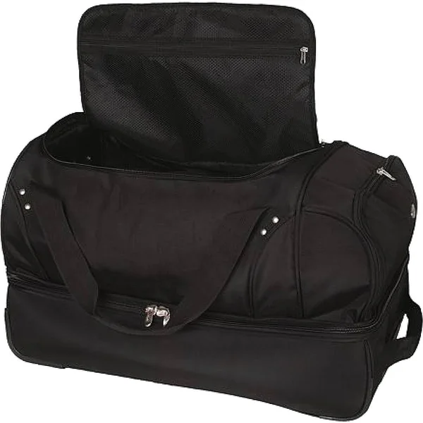 Denco Kentucky Black Nylon 27-inch Rolling Drop Bottom Duffel Bag