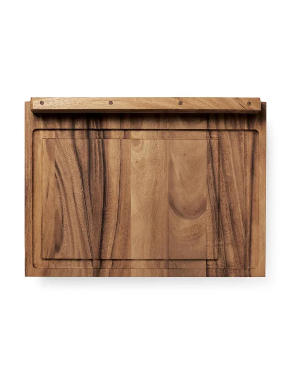Ironwood Gourmet 28195 Double-Sided Countertop Pastry/Cutting Board with Gravy Groove, Acacia Wood, 23.75 x 17.25 x 1.25 inches
