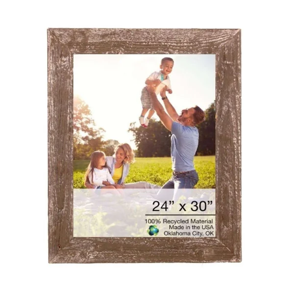 24x22 x 30x22 Rustic Farmhouse Brown Wood Frame (386549)