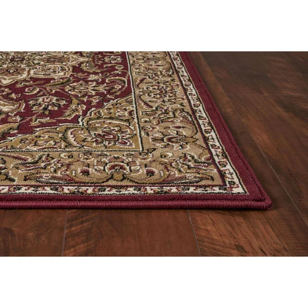 Kas Cambridge 7326 Kashan Medallion 2&2x22 x 7&11x22 Runner Red - Beige Area Rug