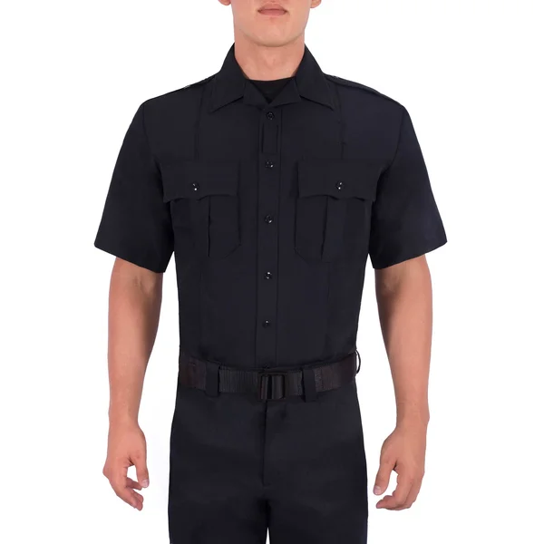 Police Uniform Shirt - Law Enforcement Uniform Shirt - Short SleevePolyester SuperShirt Size Small/Medium Tall in Medium Blue by