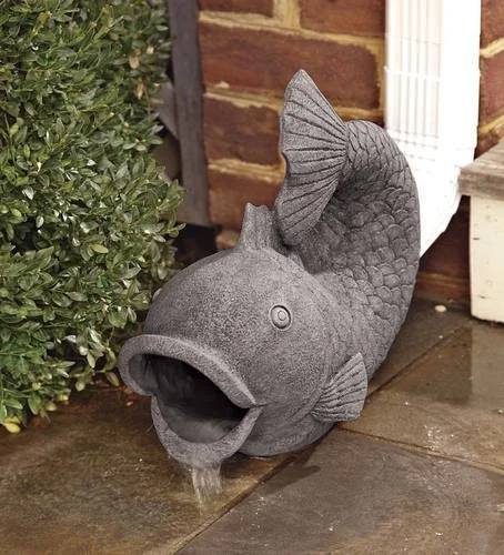 Wind & Weather Friendly Fish Decorative Garden Downspout