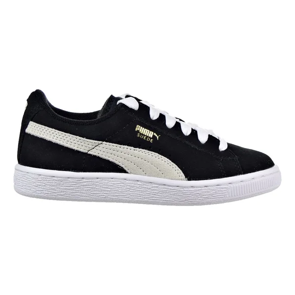 Puma Suede Little Kids& Shoes, Black/White, 13.5