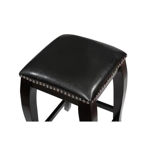 Linon San Francisco 24x22 Wood Backless Square Top Counter Stool in Black - CYMX326