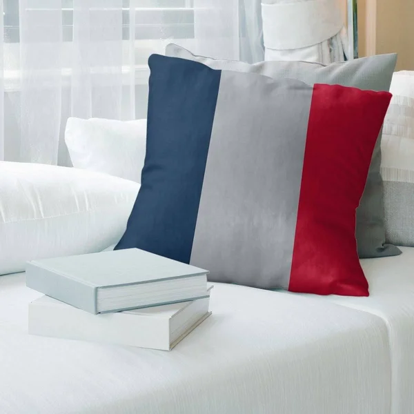New England New England Football Stripes Pillow (Indoor/Outdoor) - 16 x 16 - Square - Zipper Closure - Large - Polyester - UV Re